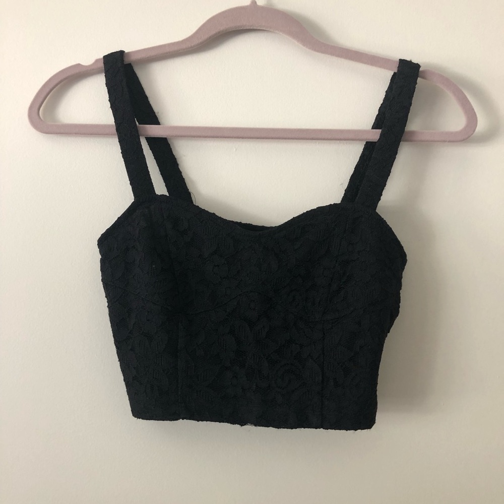 Black Lace Crop Top